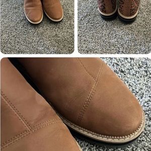 TOMS DAKOTA WOMENS DARK EMBER OILED NUBUCK LEOPARD SHOES BOOTS SIZE 6